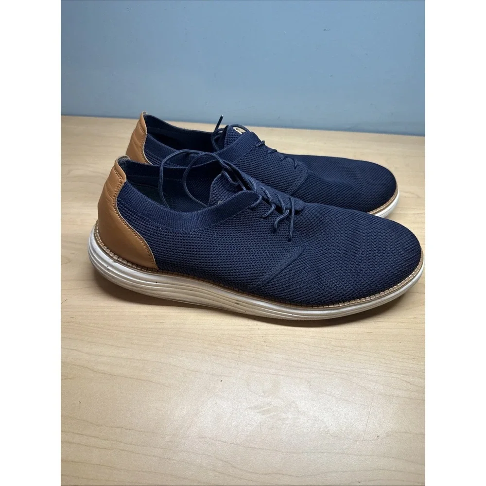 VILOCY Men's Mesh Dress Sneakers Oxfords Business Casual Dark Blue Brown 13/ 47